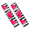 Black Striped Watermelon Pattern Print Car Seat Belt Covers