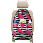 Black Striped Watermelon Pattern Print Car Seat Organizers