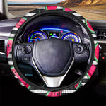 Black Striped Watermelon Pattern Print Car Steering Wheel Cover