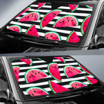 Black Striped Watermelon Pattern Print Car Sun Shade GearFrost