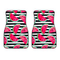 Black Striped Watermelon Pattern Print Front Car Floor Mats