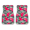 Black Striped Watermelon Pattern Print Front Car Floor Mats