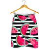 Black Striped Watermelon Pattern Print Men's Shorts