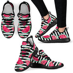 Black Striped Watermelon Pattern Print Mesh Knit Shoes GearFrost