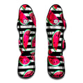 Black Striped Watermelon Pattern Print Muay Thai Shin Guards