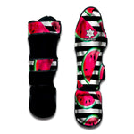 Black Striped Watermelon Pattern Print Muay Thai Shin Guard