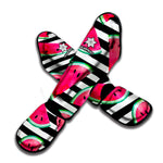 Black Striped Watermelon Pattern Print Muay Thai Shin Guard