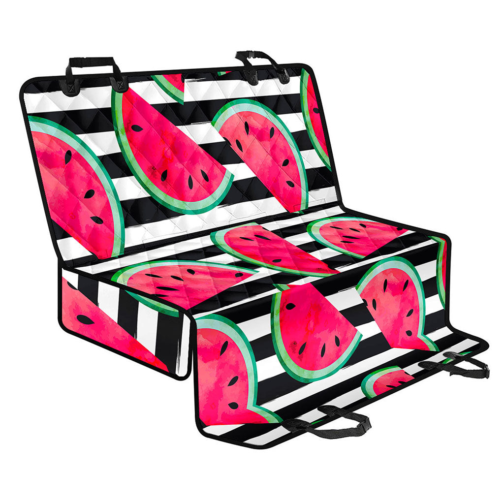 Black Striped Watermelon Pattern Print Pet Car Back Seat Cover