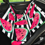 Black Striped Watermelon Pattern Print Pet Car Back Seat Cover