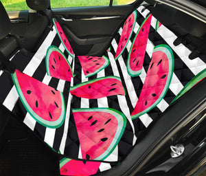 Black Striped Watermelon Pattern Print Pet Car Back Seat Cover