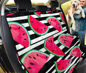 Black Striped Watermelon Pattern Print Pet Car Back Seat Cover