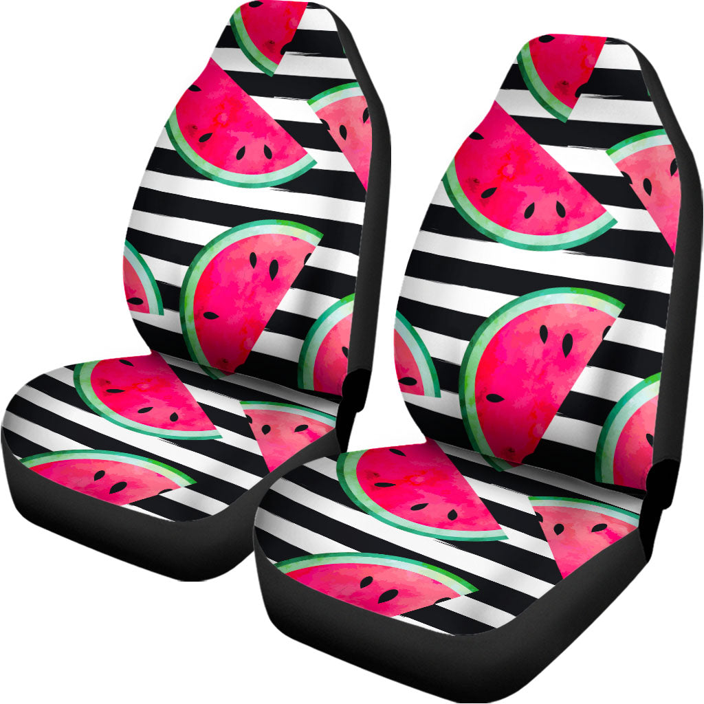 Black Striped Watermelon Pattern Print Universal Fit Car Seat Covers