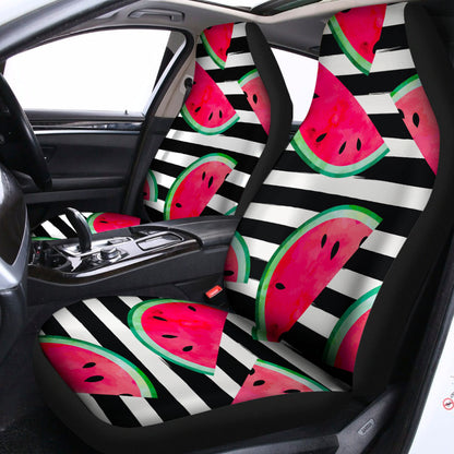 Black Striped Watermelon Pattern Print Universal Fit Car Seat Covers