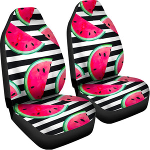 Black Striped Watermelon Pattern Print Universal Fit Car Seat Covers