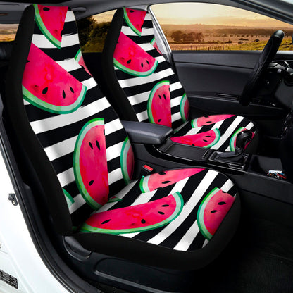 Black Striped Watermelon Pattern Print Universal Fit Car Seat Covers