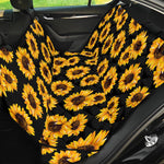 Black Sunflower Pattern Print Pet Car Back Seat Cover