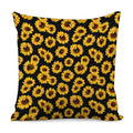 Black Sunflower Pattern Print Pillow Cover