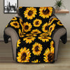 Black Sunflower Pattern Print Recliner Protector