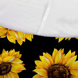 Black Sunflower Pattern Print Sofa Cover