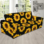 Black Sunflower Pattern Print Sofa Slipcover