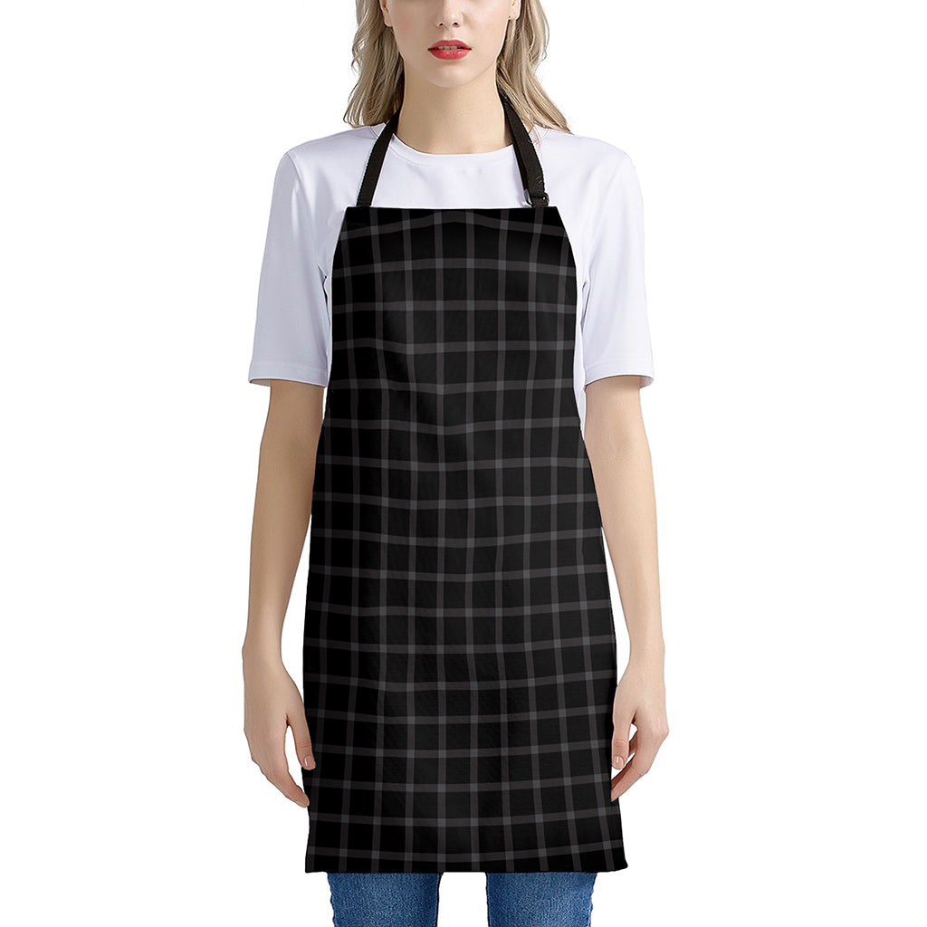 Black Tattersall Pattern Print Apron