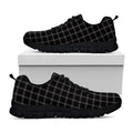 Black Tattersall Pattern Print Black Running Shoes