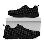 Black Tattersall Pattern Print Black Sneakers