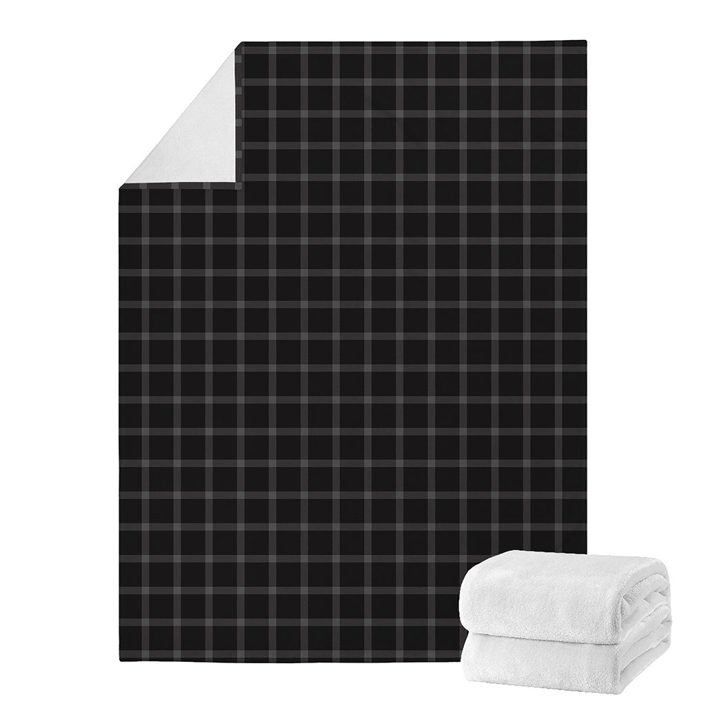 Black Tattersall Pattern Print Blanket