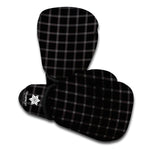 Black Tattersall Pattern Print Boxing Gloves