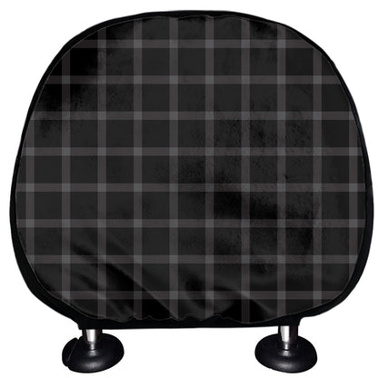 Black Tattersall Pattern Print Car Headrest Covers