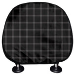 Black Tattersall Pattern Print Car Headrest Covers
