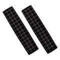 Black Tattersall Pattern Print Car Seat Belt Covers