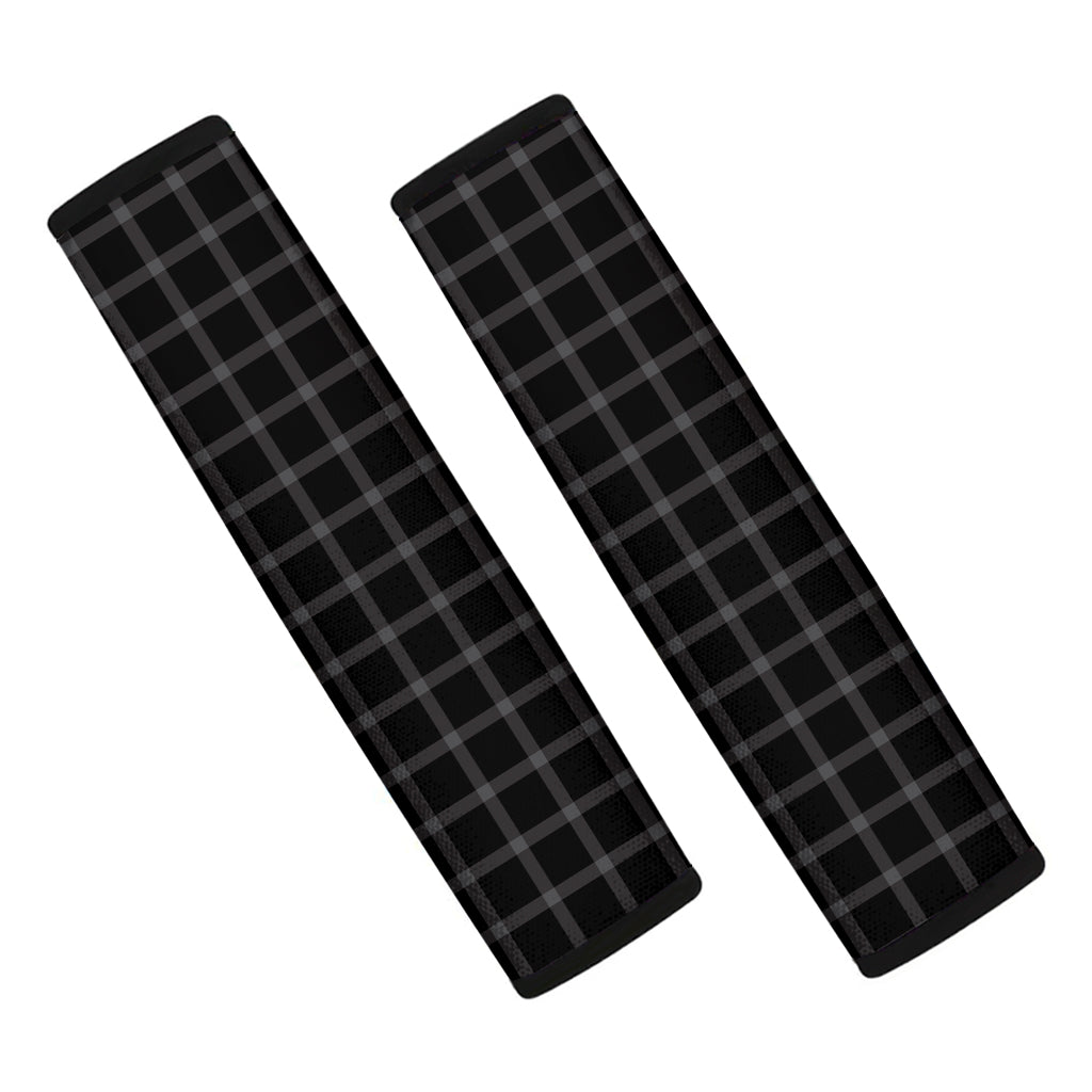 Black Tattersall Pattern Print Car Seat Belt Covers