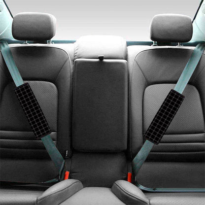 Black Tattersall Pattern Print Car Seat Belt Covers