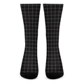 Black Tattersall Pattern Print Crew Socks