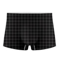 Black Tattersall Pattern Print Men's Boxer Briefs