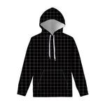 Black Tattersall Pattern Print Pullover Hoodie