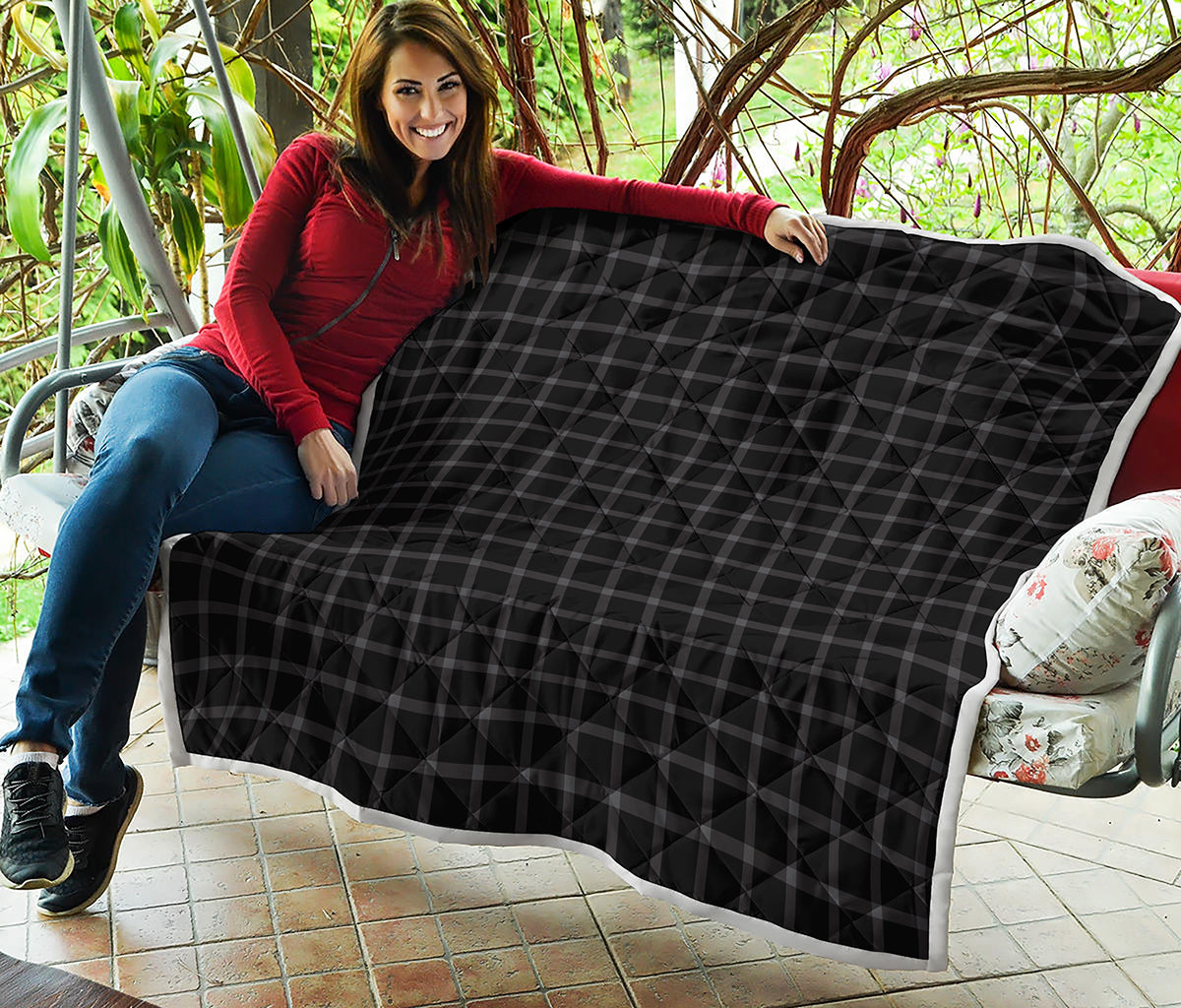 Black Tattersall Pattern Print Quilt
