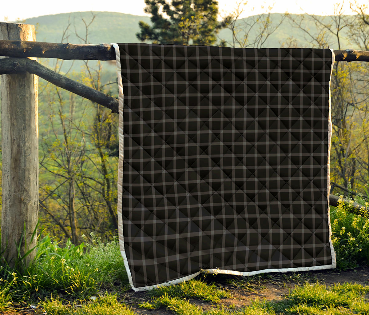 Black Tattersall Pattern Print Quilt