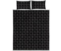 Black Tattersall Pattern Print Quilt Bed Set