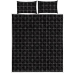 Black Tattersall Pattern Print Quilt Bed Set