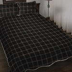 Black Tattersall Pattern Print Quilt Bed Set