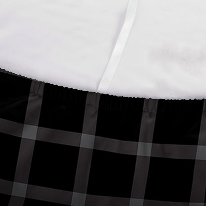 Black Tattersall Pattern Print Sofa Cover