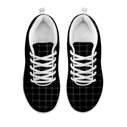 Black Tattersall Pattern Print White Sneakers