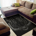 Black Tiger Portrait Print Floor Mat