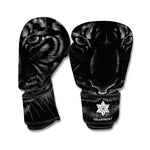Black Tiger Portrait Print Boxing Gloves