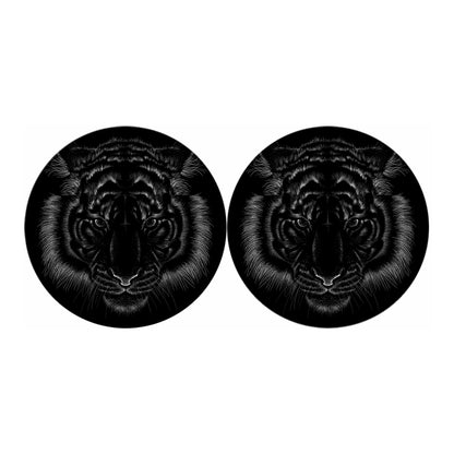 Black Tiger Portrait Print Car Coasters