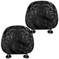 Black Tiger Portrait Print Car Headrest Covers
