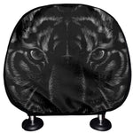 Black Tiger Portrait Print Car Headrest Covers