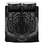 Black Tiger Portrait Print Duvet Cover Bedding Set